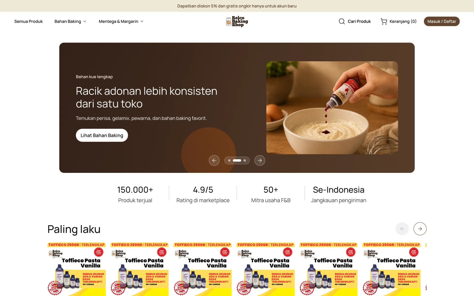 Relco Baking Shop, Web App · Online Store